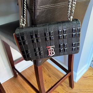 Burberry Black Quilted Lola Crossbody Bag